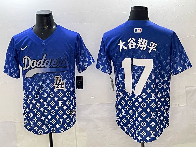 Men Los Angeles Dodgers 17 Ohtani Blue Nike 2025 MLB jersey 08